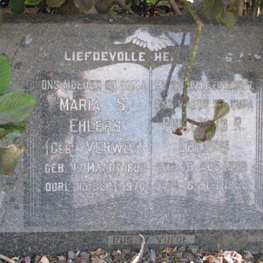EHLERS Philipus R. 1892-19?9 &amp; Maria S. VERWEY 1899-1970