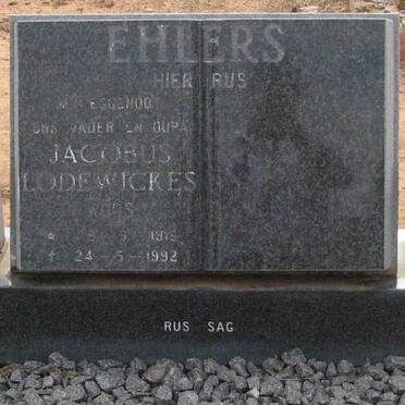 EHLERS Jacobus Lodewickes 1918-1982