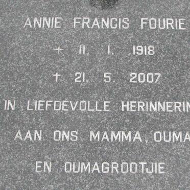 FOURIE Annie Francis 1918-2007