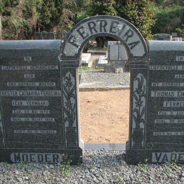 FERREIRA Thomas Emmanuel 1862-1958 &amp; Hester Catharina nVERMAAK 172-1959