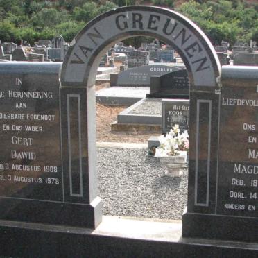 GREUNEN Gert Dawid, van 1908-1978 &amp; Maria Magdalena 1913-2004