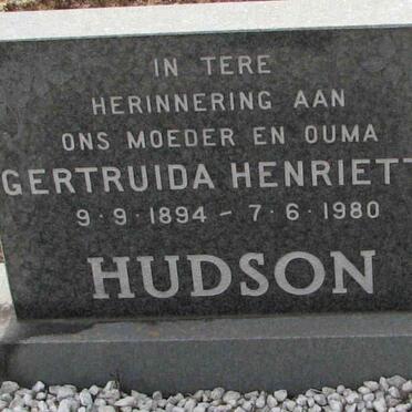 HUDSON Gertruida Henrietta 1894-1980
