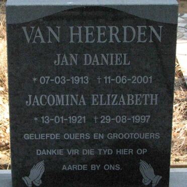 HEERDEN Jan Daniel, van 1913-2001 &amp; Jacomina Elizabeth 1921-1997