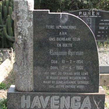 HAVENGA Benjamin Herman 1954-1966