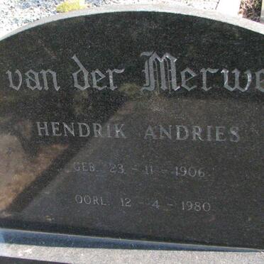 MERWE Hendrik Andries, van der 1906-1980