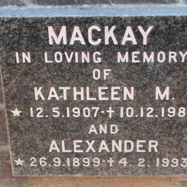 MACKAY Alexander 1899-1993 &amp; Kathleen M. 1907-1988