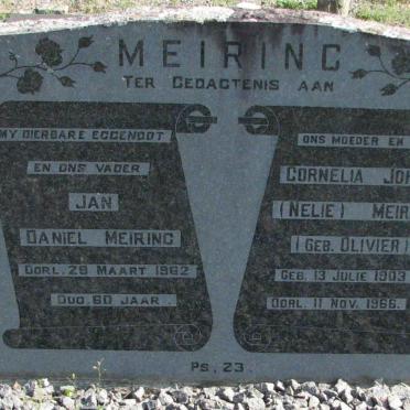 MEIRING Jan Daniel 1902-1962 &amp; Cornelia Johanna OLIVIER 1903-1966