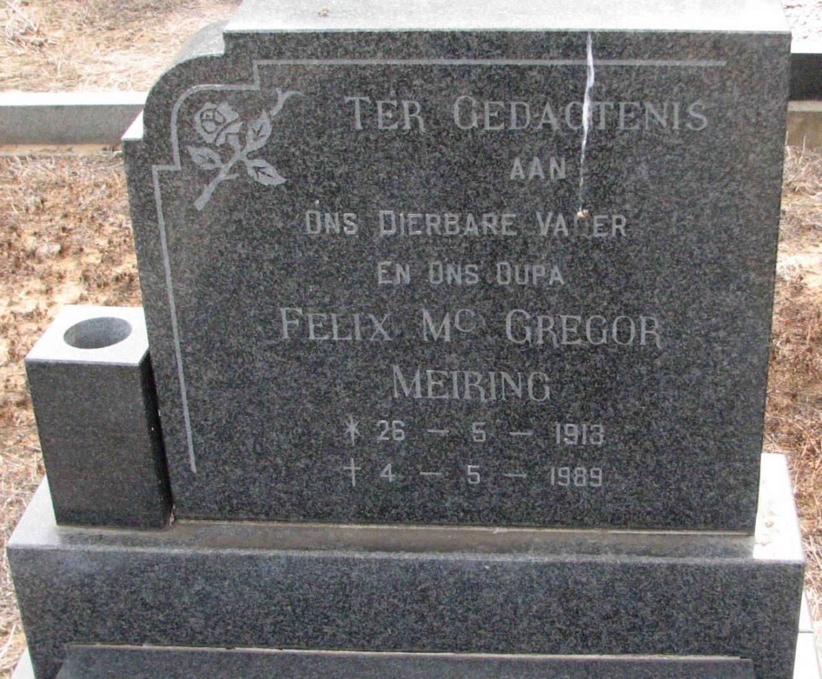 MEIRING Felix McGregor 1913-1989