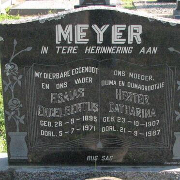 MEYER Esaias Engelbertus 1895-1971 &amp; Hester Catharina 1907-1987