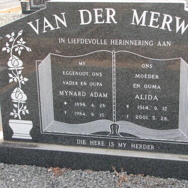 MERWE Mynard Adam, van der 1898-1984 &amp; Alida 1914-2001