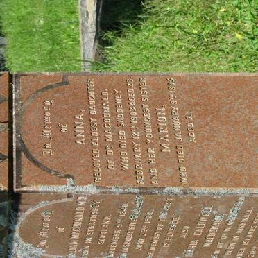 MACDONALD Anna -1903 :: MACDONALD Marion -1895