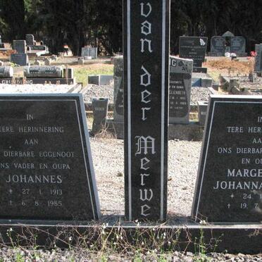 MERWE Johannes, van der 1913-1987 &amp; Margerita Johanna 1916-2004