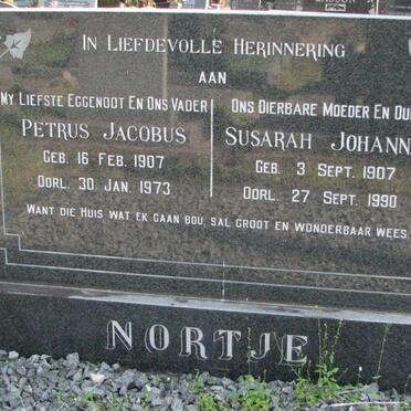NORTJE Petrus Jacobus 1907-1973 &amp; Susarah Johanna 1907-1990