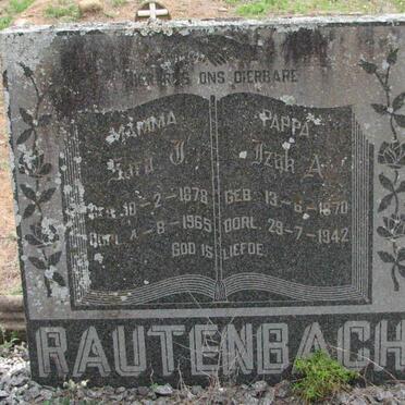 RAUTENBACH Izak A. 1870-1942 &amp; Sara J. 1878-1965