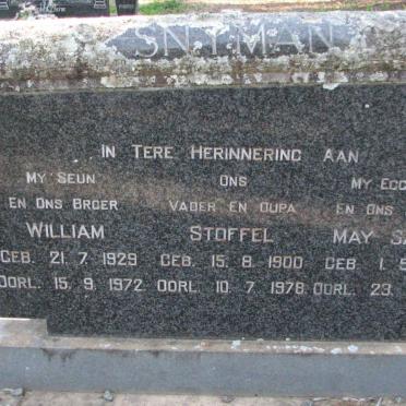 SNYMAN Stoffel 1900-1978 &amp; May Sarah 1902-1972 :: SNYMAN William 1929-1972