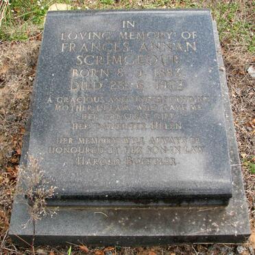 SCRIMGEOUR Frances Annan 1883-1972