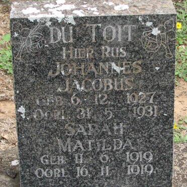 TOIT Johannes Jacobus, du 1927-1931