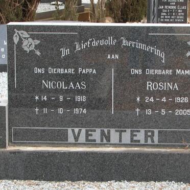 VENTER Nicolaas 1918-1974 &amp; Rosina 1926-2005