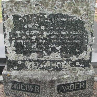 WELGEMOED Frederick Ernst 1883-1931 &amp; Anna Elizabeth 188?-19?0