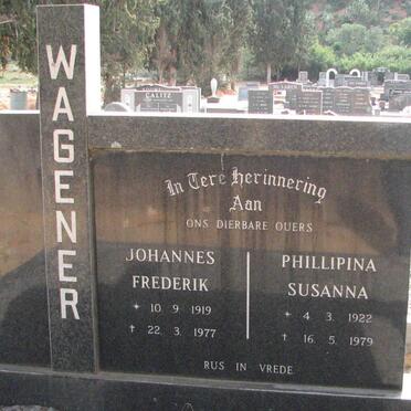 WAGENER Johannes Frederik 1919-1977 &amp; Philippina Susanna 1922-1979