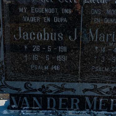 MERWE Jacobus J., van der 1911-1991 &amp; Maria M.P. 1918-2002