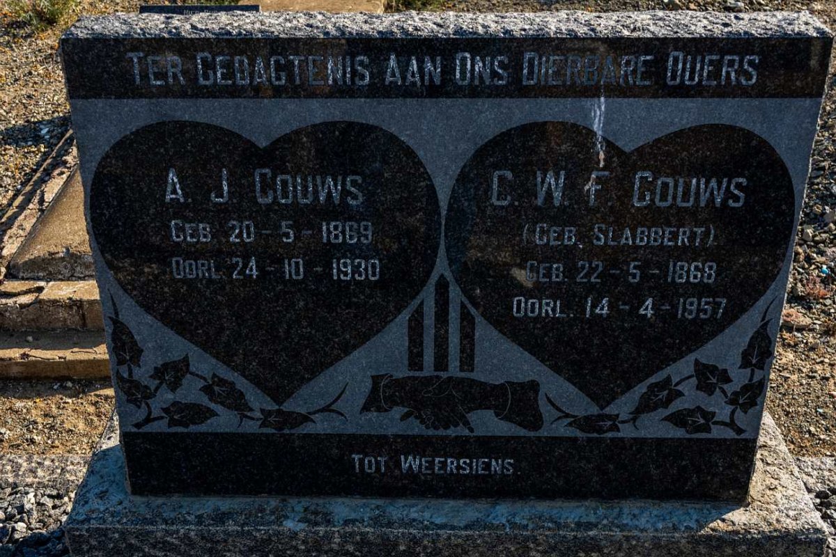 GOUWS A.J. 1869-1930 & C.W.F. SLABBERT 1868-1957