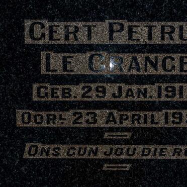GRANCE Gert Petrus, le 1912-1956