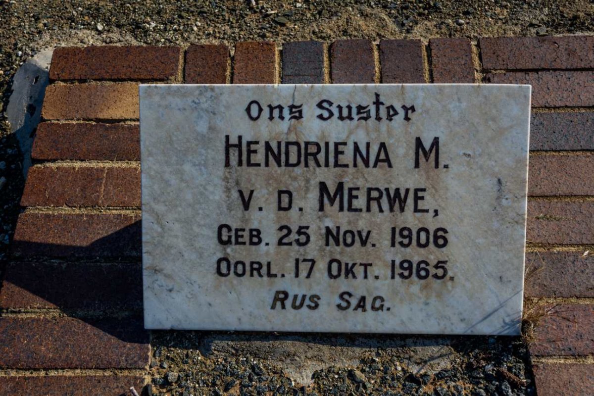 MERWE Hendriena M., v.d. 1906-1965