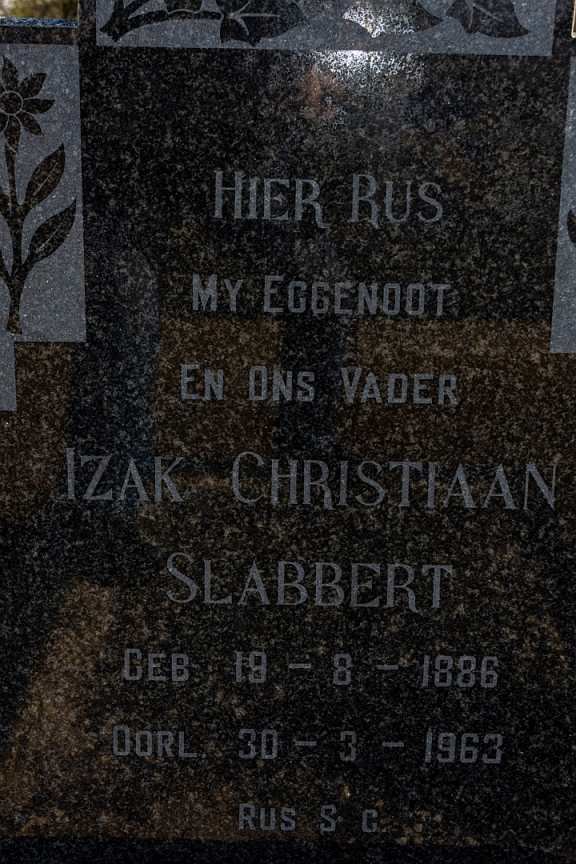 SLABBERT Izak Christiaan 1886-1963