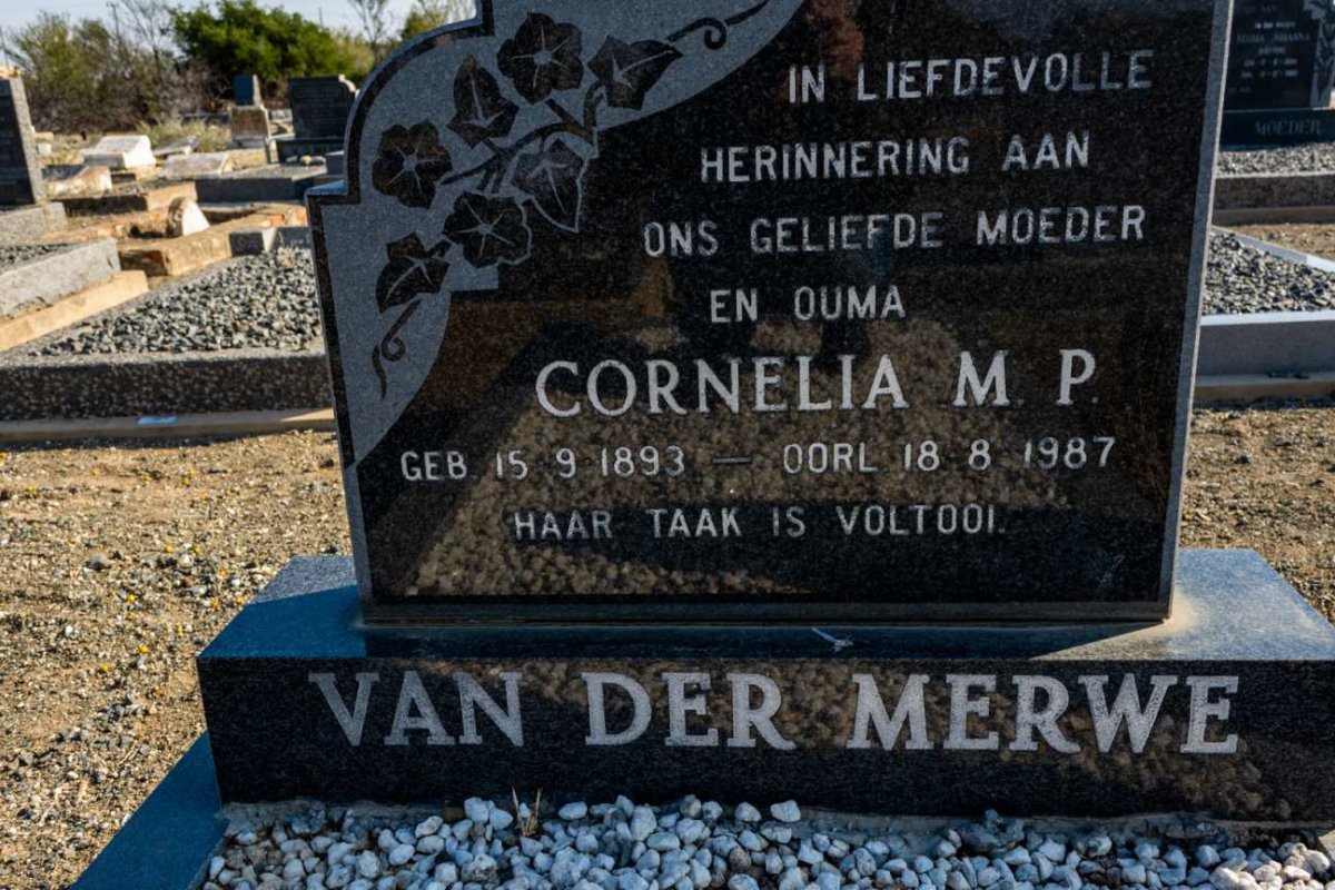 MERWE Cornelia M.P., van der 1893-1987