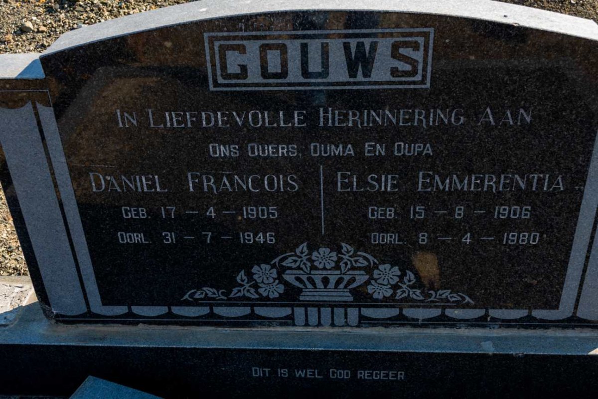 GOUWS Daniel Francois 1905-1946 & Elsie Emmerentia 1906-1980