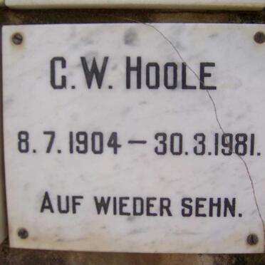 HOOLE C.W. 1904-1981