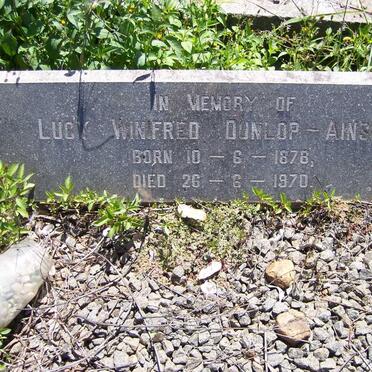 AINSLIE Lucy Winifred, Dunlop 1878-1970