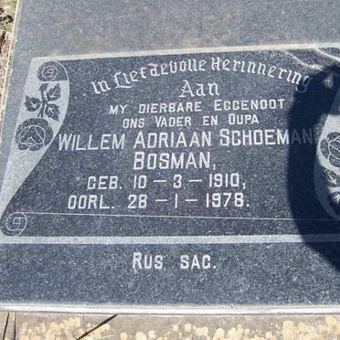 BOSMAN Willem Adriaan Schoeman 1910-1978