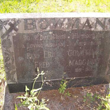 BOWMAN Eric Fred -1955 &amp; Constance Margaret 1891-1965
