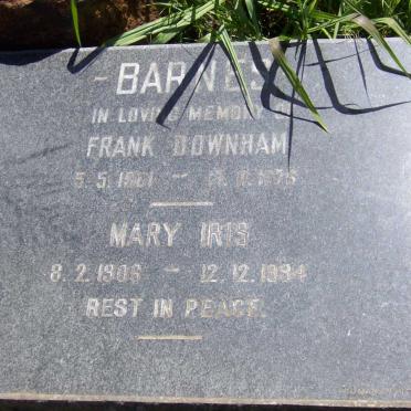 BARNES Frank Downham 1901-1975 &amp; Mary Iris 1906-1994