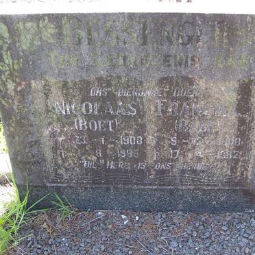 BESSINGER Nicolaas 190?-1985 &amp; Francina 1908-1982