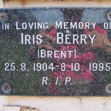 BERRY Iris nee BRENT 1904-1995
