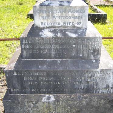 CAMPBELL Alexander Duncombe 1845-1917 &amp; Christian Agnes WHITCOMBE 1848-1916