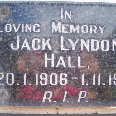 HALL Jack Lyndon 1906-1991