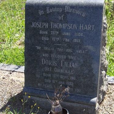 HART Joseph Thompson 1906-1961 &amp; Doris Lilian CORNEILLE 190?-1983