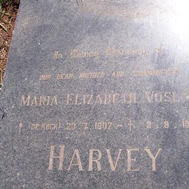 HARVEY Maria Elizabeth Vosloo nee DE KOCK 1902-1988
