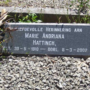 HATTINGH Marie Andriana 1910-2002
