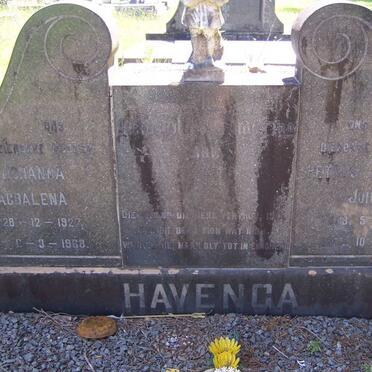 HAVENGA Petrus Nicholaas Johannes 1908-1969 &amp; Johanna Magdalena 1927-1968