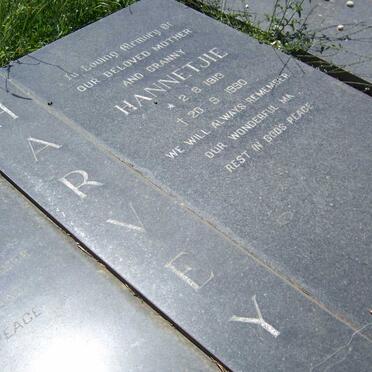 HARVEY Clem 1911-1987 &amp; Hannetjie 1913-1990