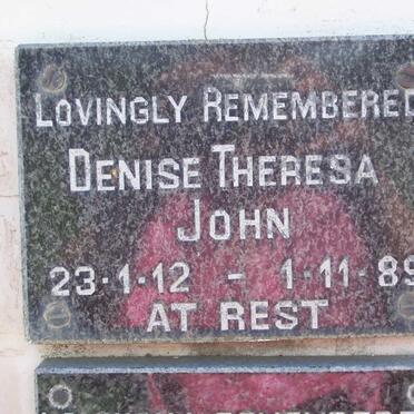 JOHN Denise Theresa 1912-1989
