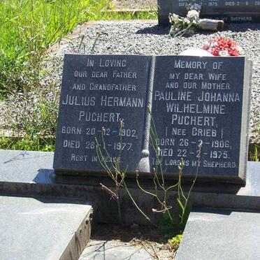 PUCHERT Julius Herman 1902-1977 &amp; Pauline Johanna Wilhelmine GRIEB 1906-1975