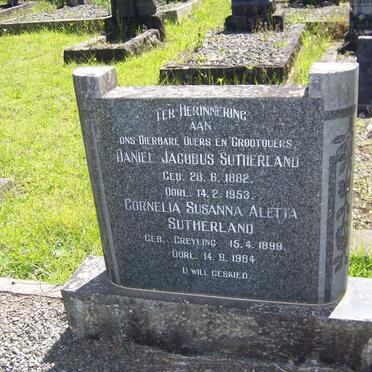 SUTHERLAND Daniel Jacobus 1882-1953 &amp; Cornelia Susanna Aletta GREYLING 1899-1984