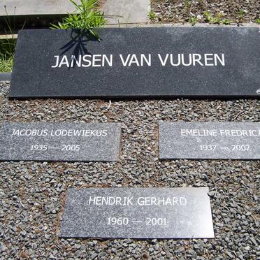 VUUREN Jacobus Lodewiekus, Janse van 1935-2005 &amp; Emeline Fredrica 1937-2007