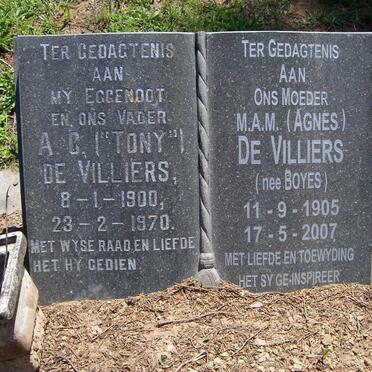 VILLIERS A.C., de 1900-1970 &amp; M.A.M. BOYES 1905-2007